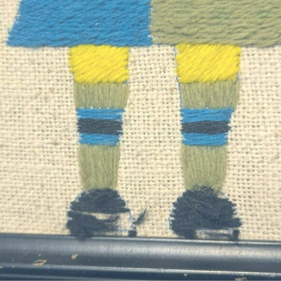 Vintage Kachina Doll Eagle Crewel Embroidery Wall Art Handcrafted Framed - Picture 5 of 9